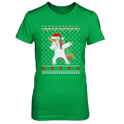 Dabbing Tangled Lights Ugly Christmas Sweater Girls-T-Shirt & Sweatshirt-Women's T-Shirt-Irish Green