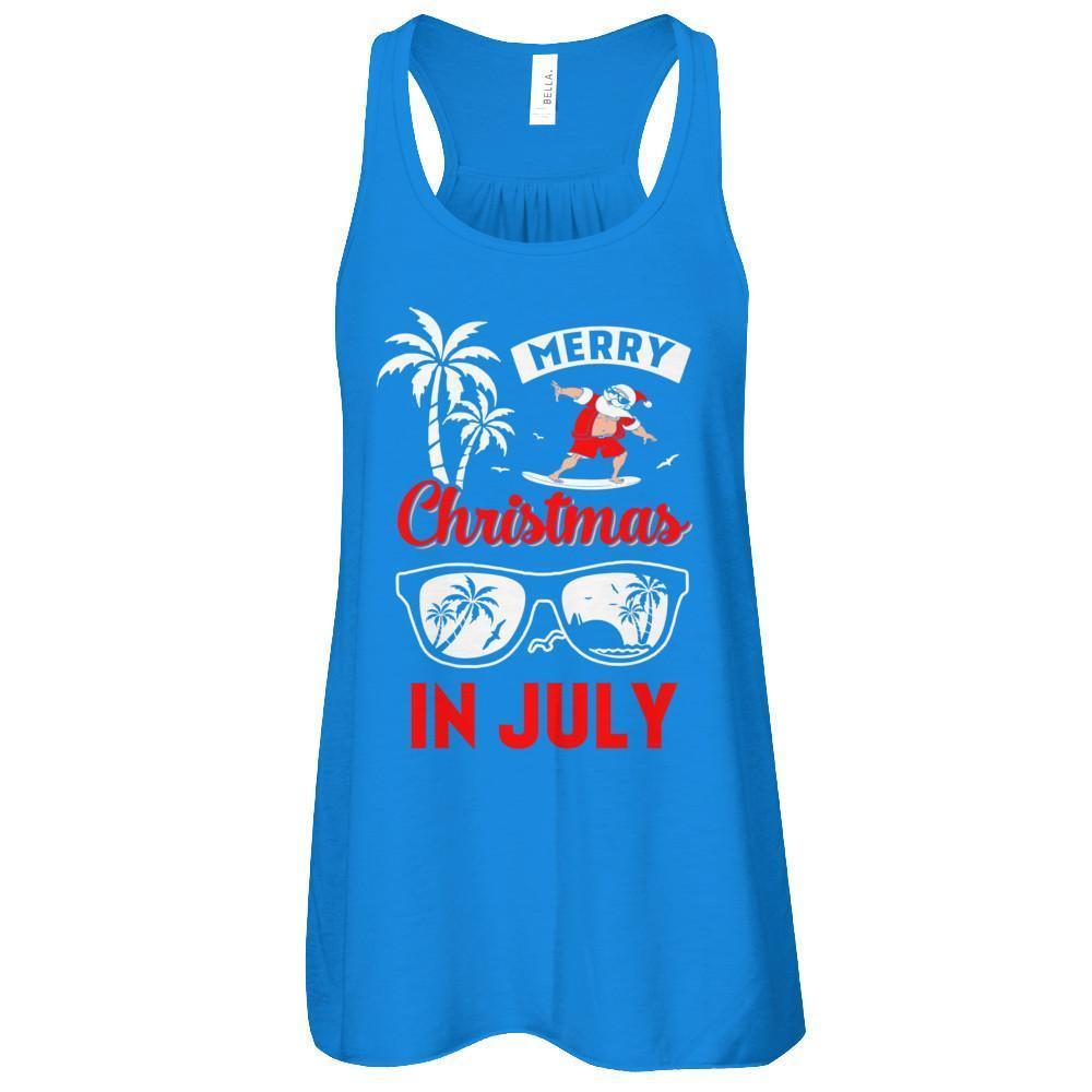 Merry Christmas In July-T-Shirt & Tank Top-Women's Flowy Racerback Tank-True Royal