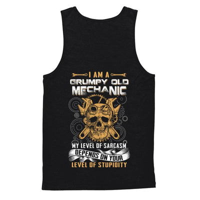 I'm A Grumpy Old Mechanic My Level Of Sarcasm-T-Shirt & Hoodie-Unisex Tank-Black