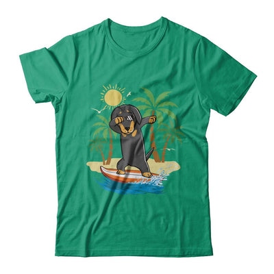 Summer Vacation Dabbing Dachshund Surfing Surfboard Gift-T-Shirt & Hoodie-Classic T-Shirt-Kelly Green