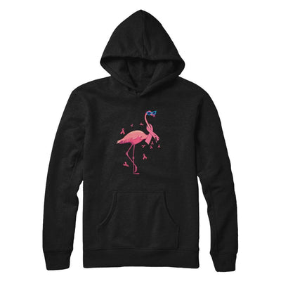 Flamingo Pink Ribbon Breast Cancer Awareness Gift-T-Shirt & Hoodie-Pullover Hoodie-Black