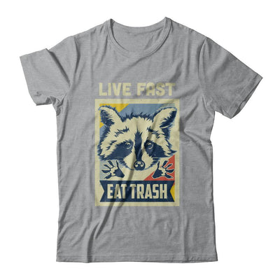 Live Fast Eat Trash Racoon Raccoons Vintage Camping-T-Shirt & Hoodie-Classic T-Shirt-Sport Grey