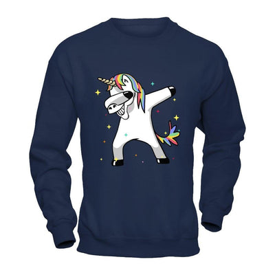 Funny Unicorn Dabbing-T-Shirt & Hoodie-Crewneck Sweatshirt-Navy