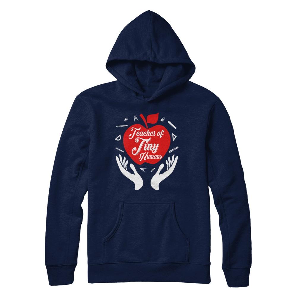 Kindergarten Preschool Teacher Tiny Humans-T-Shirt & Hoodie-Pullover Hoodie-Navy