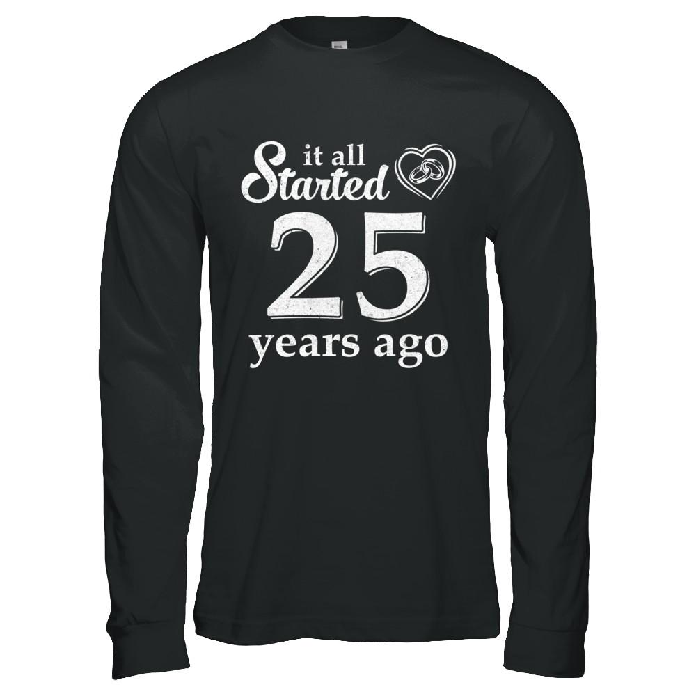 25Th Wedding Anniversary Married Couples 1996 Husband Wife-T-Shirt & Hoodie-Long Sleeve T-Shirt-Black