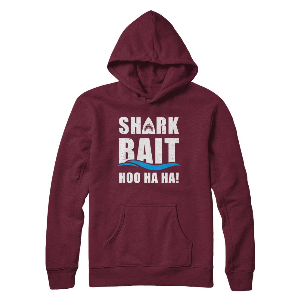 Funny Shark Bait Hoo Ha Ha Shark-T-Shirt & Hoodie-Pullover Hoodie-Maroon