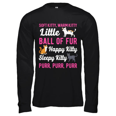 Soft Warm Little Ball Of Fur Happy Sleepy Kitty Cat-T-Shirt & Hoodie-Long Sleeve T-Shirt-Black
