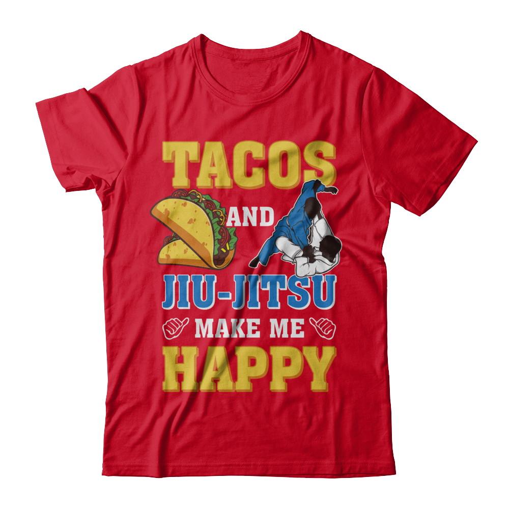 Tacos And Jiu Jitsu Make Me Happy-T-Shirt & Hoodie-Premium T-Shirt-Red