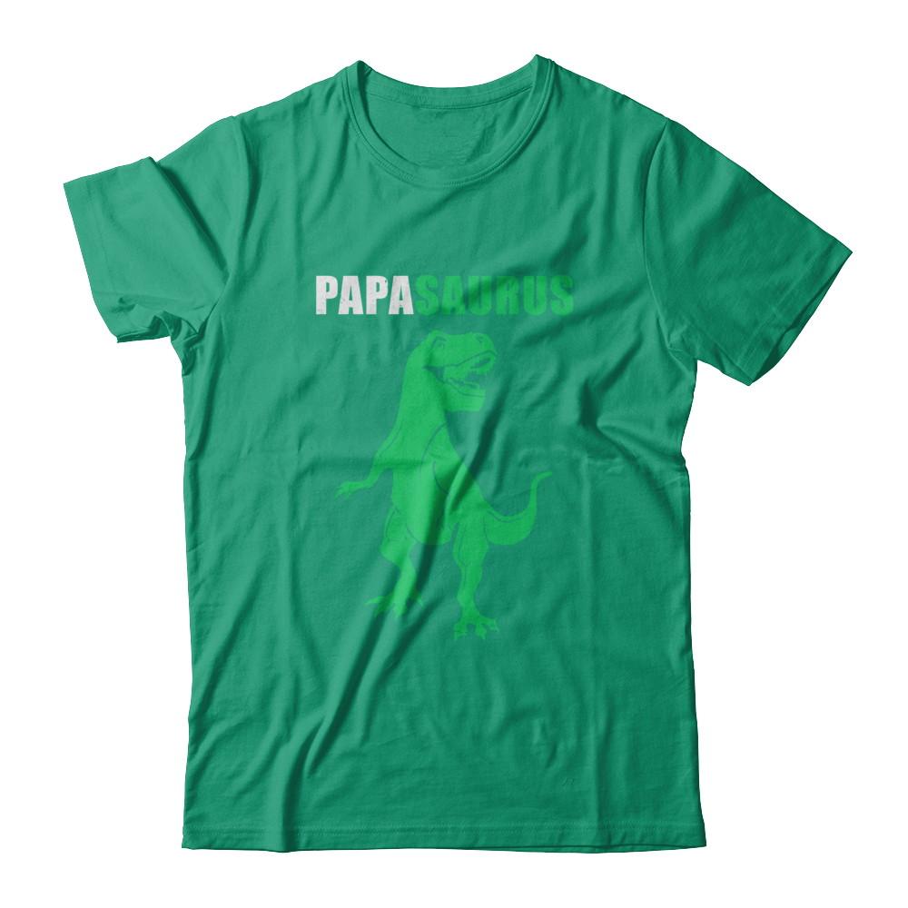 Papasarus Funny Dinosaur First Time Papa Fathers Day-T-Shirt & Hoodie-Classic T-Shirt-Kelly Green