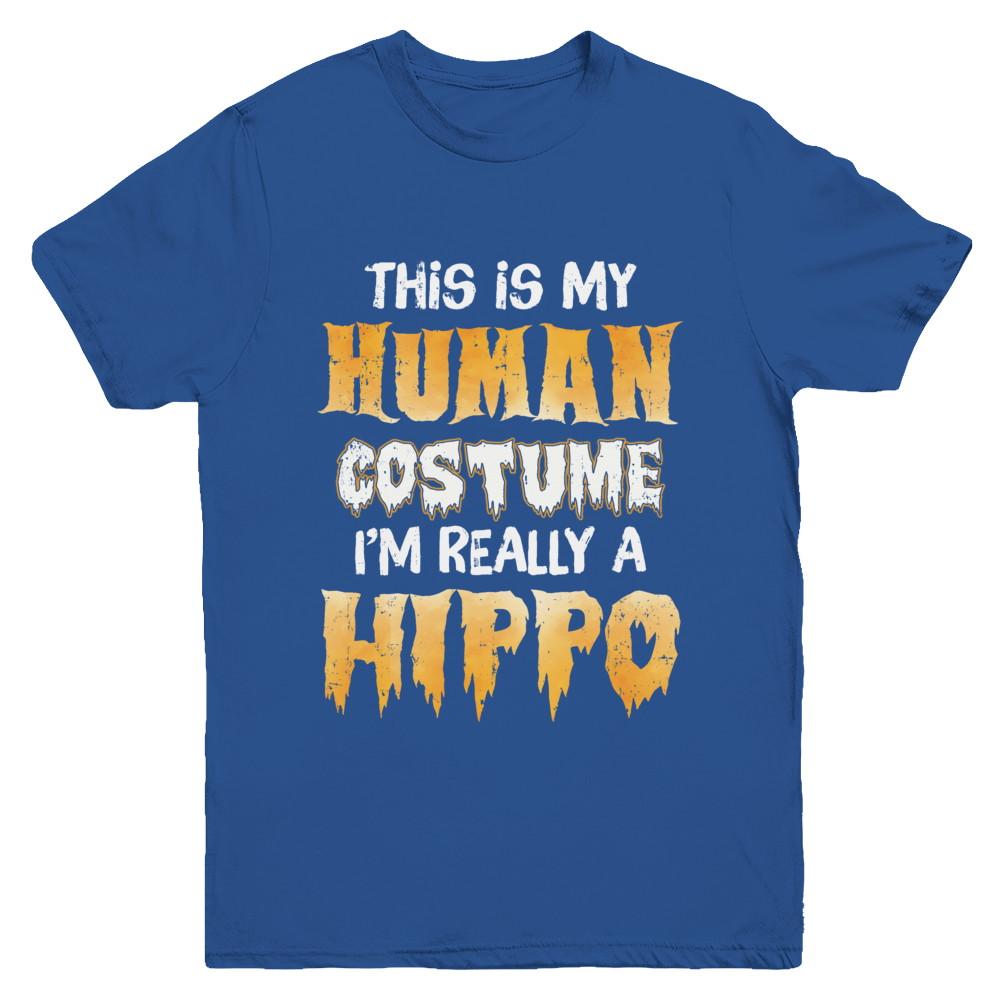 This Is My Human Costume Hippo Halloween Youth-Youth Shirt-Youth T-Shirt-Royal