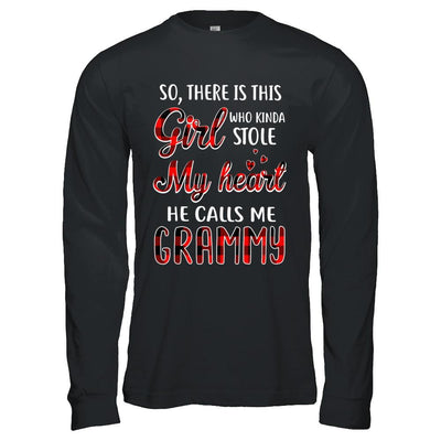 This Girl Who Kinda Stole My Heart He Calls Me Grammy-T-Shirt & Hoodie-Long Sleeve T-Shirt-Black