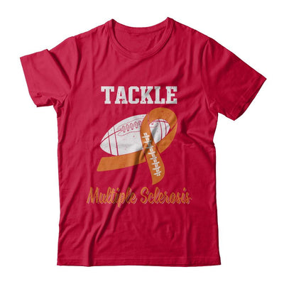 Football Survivor Tackle Orange Multiple Sclerosis Awareness-T-Shirt & Hoodie-Classic T-Shirt-Red