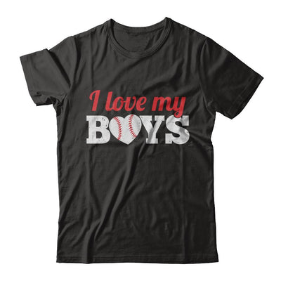 Love My Boys Mom And Dad Baseball-T-Shirt & Hoodie-Classic T-Shirt-Black
