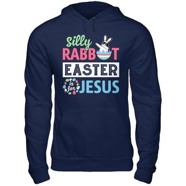 Dabbing Silly Rabbit Easter Is For Jesus-T-Shirt & Hoodie-Pullover Hoodie-Navy