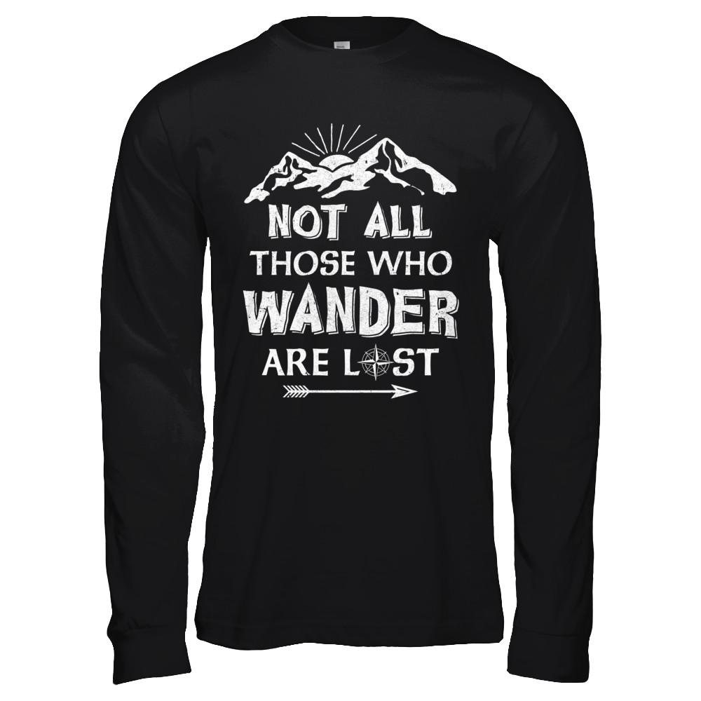 Not All Those Who Wander Are Lost Camping-T-Shirt & Hoodie-Long Sleeve T-Shirt-Black