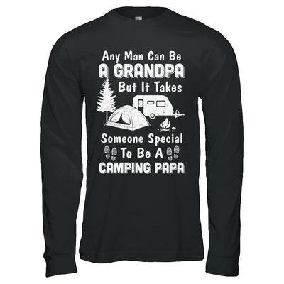 Camping Papa Grandpa Fathers Day Gift-T-Shirt & Hoodie-Long Sleeve T-Shirt-Black