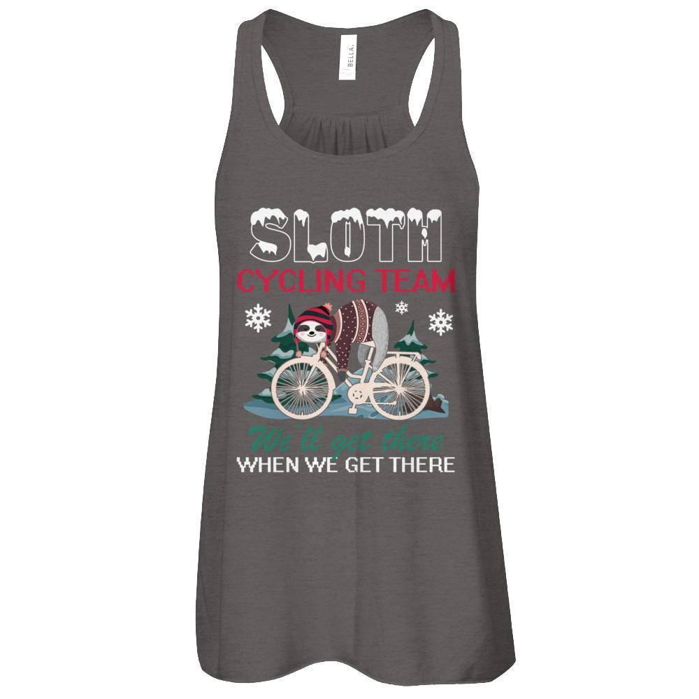 Sloth Cycling Team Lazy Sloth Sleeping On Bicycle Winter Snow-T-Shirt & Tank Top-