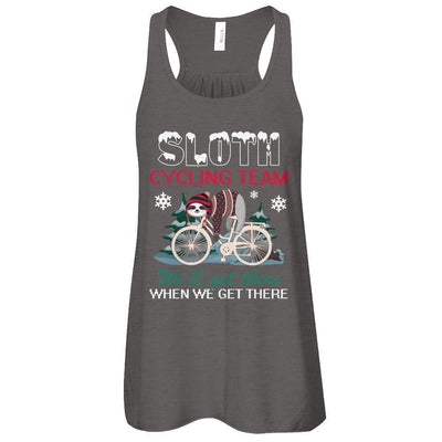 Sloth Cycling Team Lazy Sloth Sleeping On Bicycle Winter Snow-T-Shirt & Tank Top-