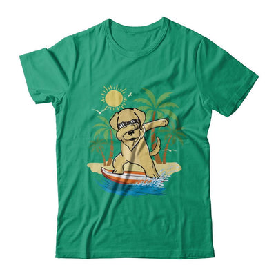 Summer Vacation Dabbing Golden Retriever Surfing Surfboard Gift-T-Shirt & Hoodie-Classic T-Shirt-Kelly Green