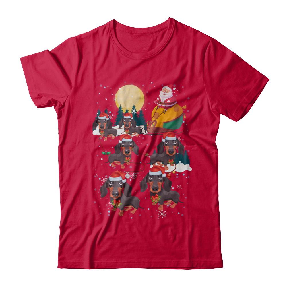 Dog Reindeer Dachshund Christmas Gift-T-Shirt & Sweatshirt-Classic T-Shirt-Red
