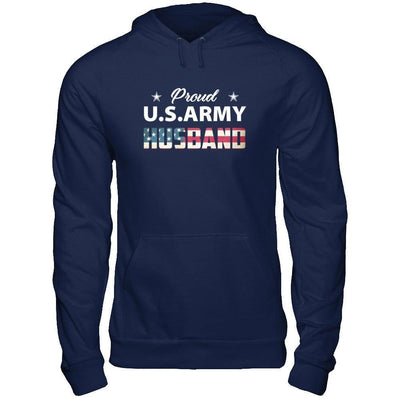 Proud Us Army Husband-T-Shirt & Hoodie-Pullover Hoodie-Navy