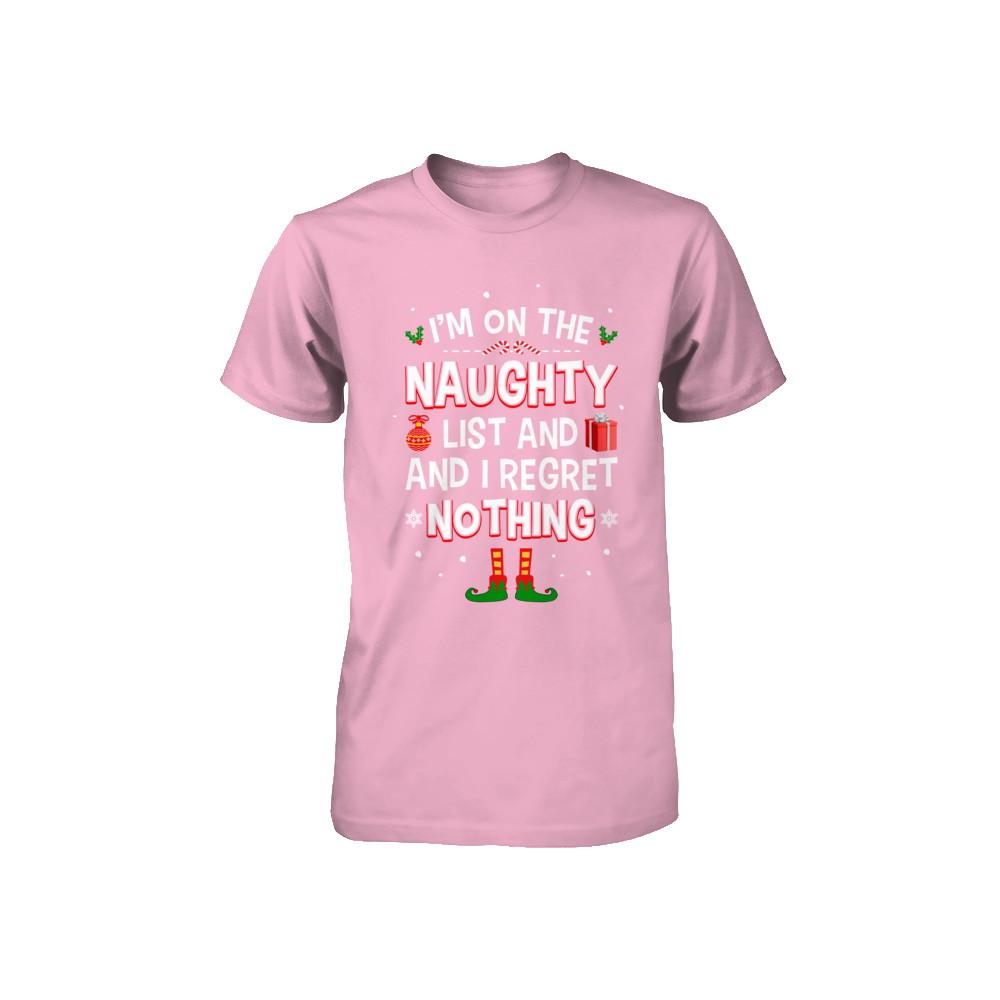 I'm On The Naughty List Funny Christmas Youth-Youth Shirt-Toddler T-Shirt-Pink
