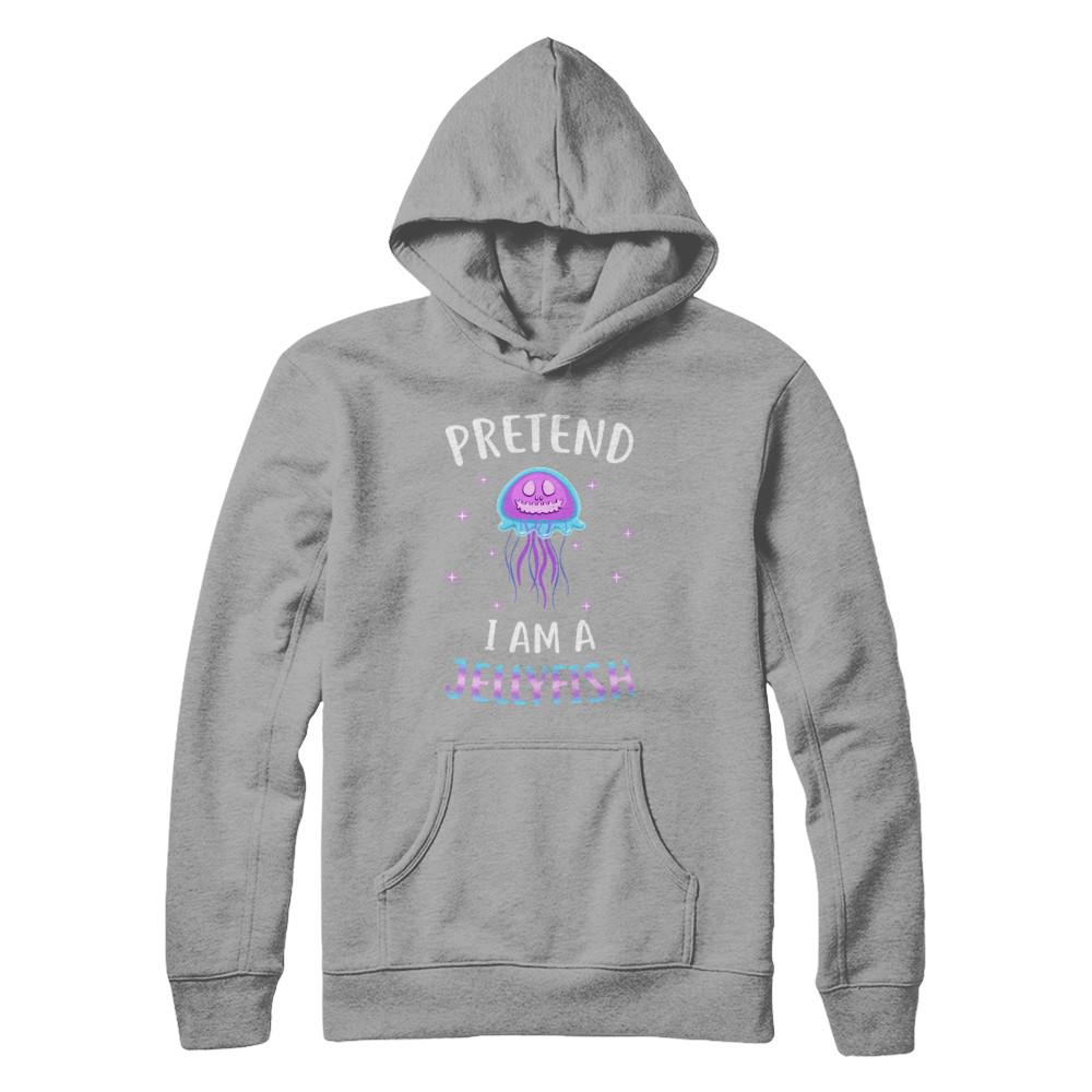 Pretend I'm A Jellyfish Costume Happy Halloween Party-T-Shirt & Hoodie-Pullover Hoodie-Light Steel
