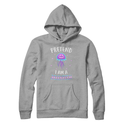 Pretend I'm A Jellyfish Costume Happy Halloween Party-T-Shirt & Hoodie-Pullover Hoodie-Light Steel