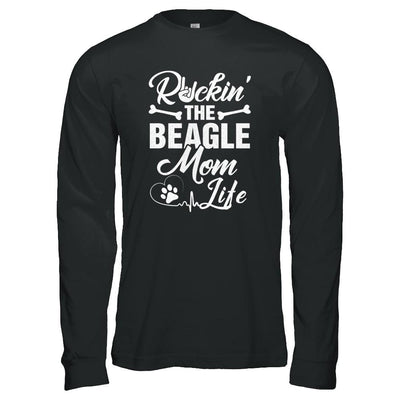 Rockin The Beagle Mom Life-T-Shirt & Tank Top-Long Sleeve T-Shirt-Black