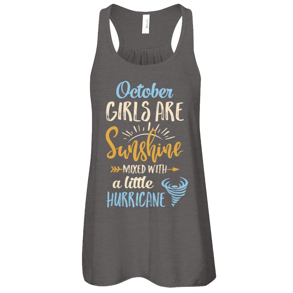 October Girls Birthday Sunshine Mixed Little Hurricane-T-Shirt & Tank Top-
