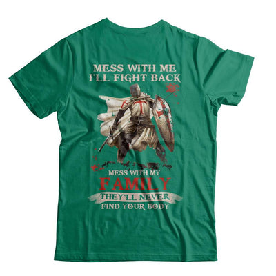 Knight American Mess With Me I'll Fight Back Mess With My Family-T-Shirt & Hoodie-Classic T-Shirt-Kelly Green