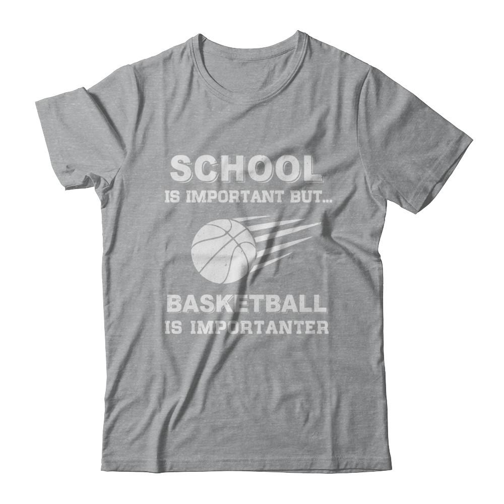 School Important Basketball Is Importanter Gift-T-Shirt & Hoodie-Classic T-Shirt-Sport Grey