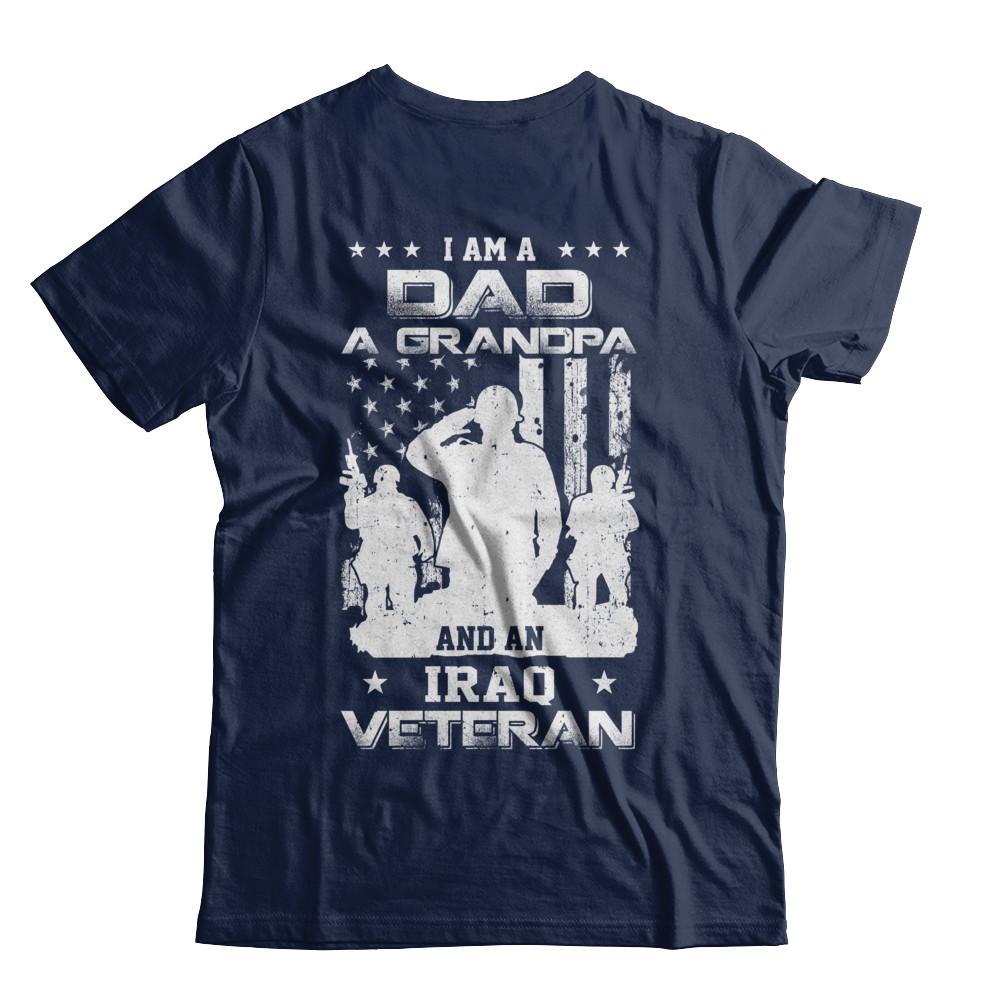 I'm A Dad A Grandpa And An Iraq Veteran-T-Shirt & Hoodie-Classic T-Shirt-Navy