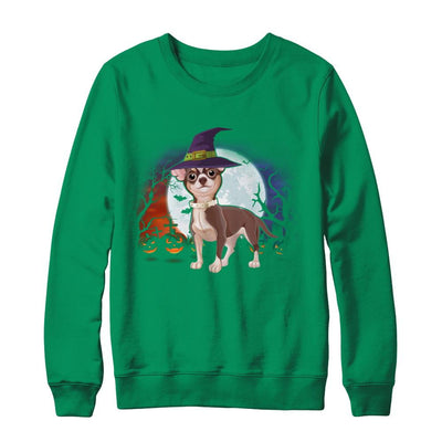 Cute Halloween Chihuahua Puppy Pumpkins-T-Shirt & Sweatshirt-Crewneck Sweatshirt-Irish Green