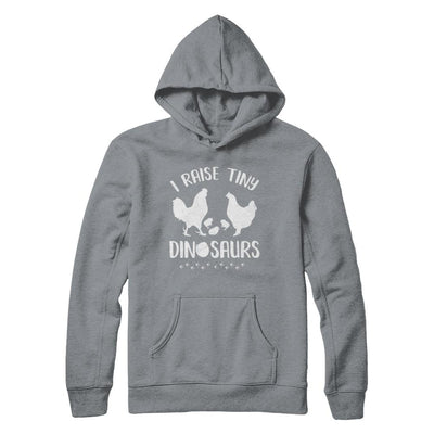 Funny Farmer I Raise Tiny Dinosaurs Chickens-T-Shirt & Hoodie-Pullover Hoodie-Light Steel