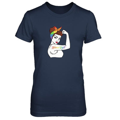 Lady Human Right LGBT Lesbian Gay Pride-T-Shirt & Tank Top-Women's T-Shirt-Navy