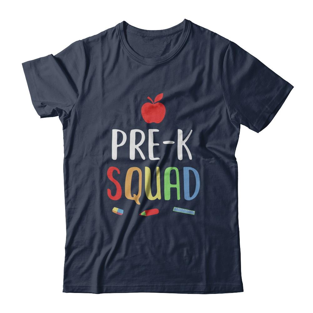 Pre-K Preschool Squad Back To School Teacher Gift-T-Shirt & Hoodie-Classic T-Shirt-Navy
