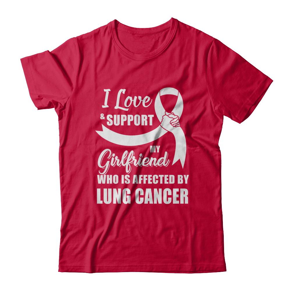 Lung Cancer Awareness Support White Girlfriend Boyfriend-T-Shirt & Hoodie-Classic T-Shirt-Red