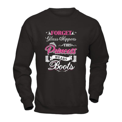 Forget Glass Slippers This Princess Wears Boots-T-Shirt & Tank Top-Crewneck Sweatshirt-Black