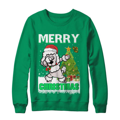 Cute Poodle Claus Merry Christmas Ugly Sweater-T-Shirt & Sweatshirt-Crewneck Sweatshirt-Irish Green