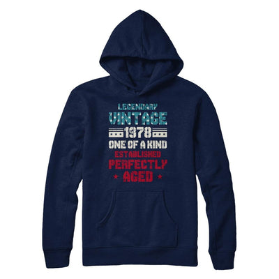 Legendary Vintage 1978 43th Years Old Birthday Gift-T-Shirt & Hoodie-Pullover Hoodie-Navy