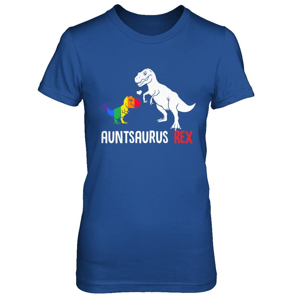 Aunt Saurus Auntsaurus T-Rex Dinosaur LGBT Support-T-Shirt & Hoodie-Women's T-Shirt-Royal