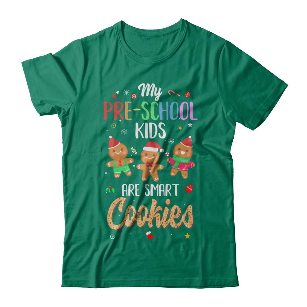 Teacher My Pre-shcool Kids Are Smart Cookies Christmas-T-Shirt & Sweatshirt-Classic T-Shirt-Kelly Green