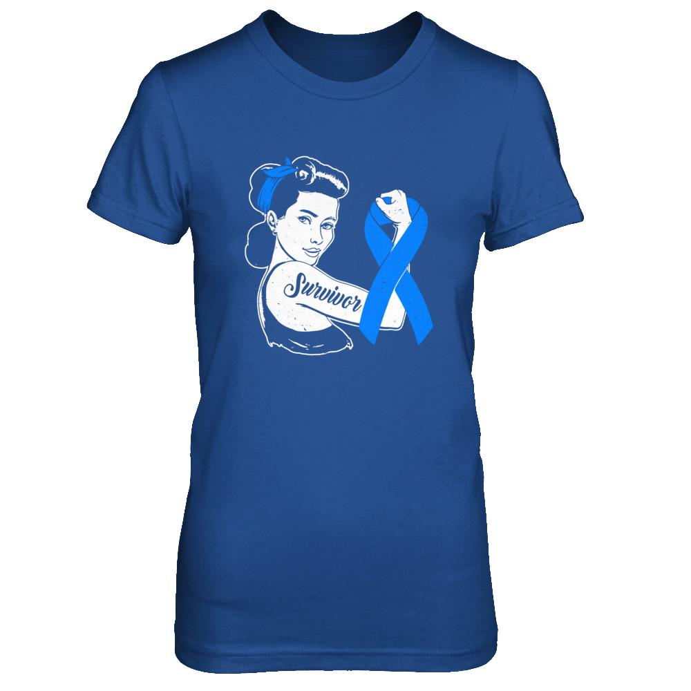 We Can Cure It Colon Cancer Blue Awareness Survivor-T-Shirt & Hoodie-Women's T-Shirt-Royal