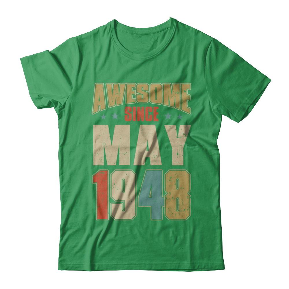 Vintage Retro Awesome Since May 1948 73th Birthday-T-Shirt & Hoodie-Premium T-Shirt-Kelly Green