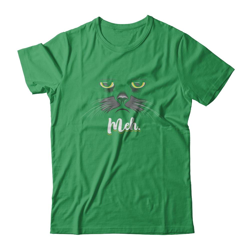 Funny Halloween Cat Meh Gift-T-Shirt & Sweatshirt-Premium T-Shirt-Kelly Green