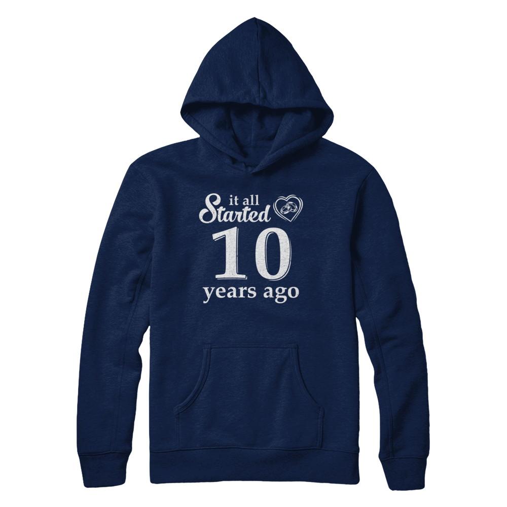 10Th Wedding Anniversary Married Couples 2011 Husband Wife-T-Shirt & Hoodie-Pullover Hoodie-Navy