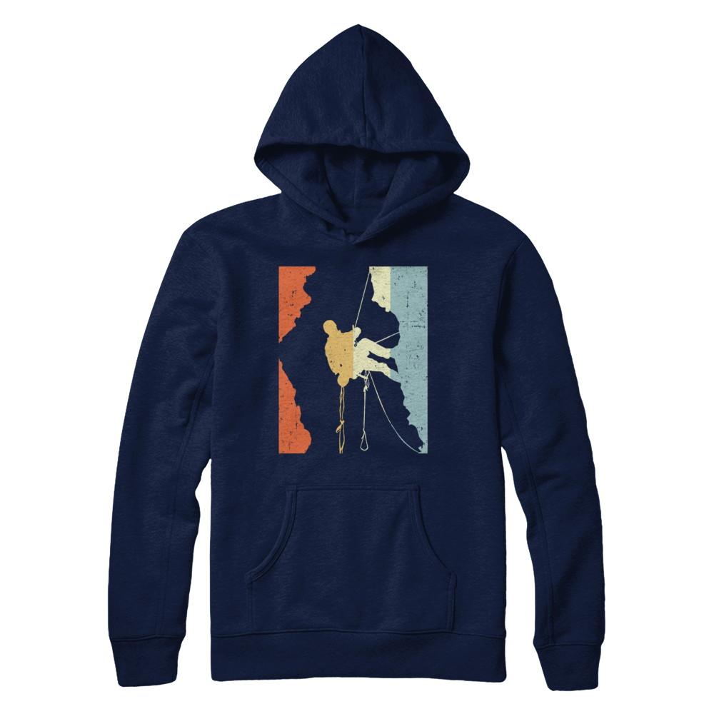 Vintage Rock Climbing Climb-T-Shirt & Hoodie-Pullover Hoodie-Navy