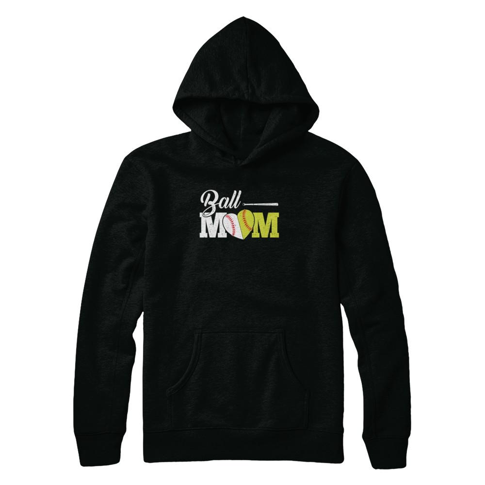Funny Softball Mom Baseball Mom Mothers Day-T-Shirt & Tank Top-Pullover Hoodie-Black