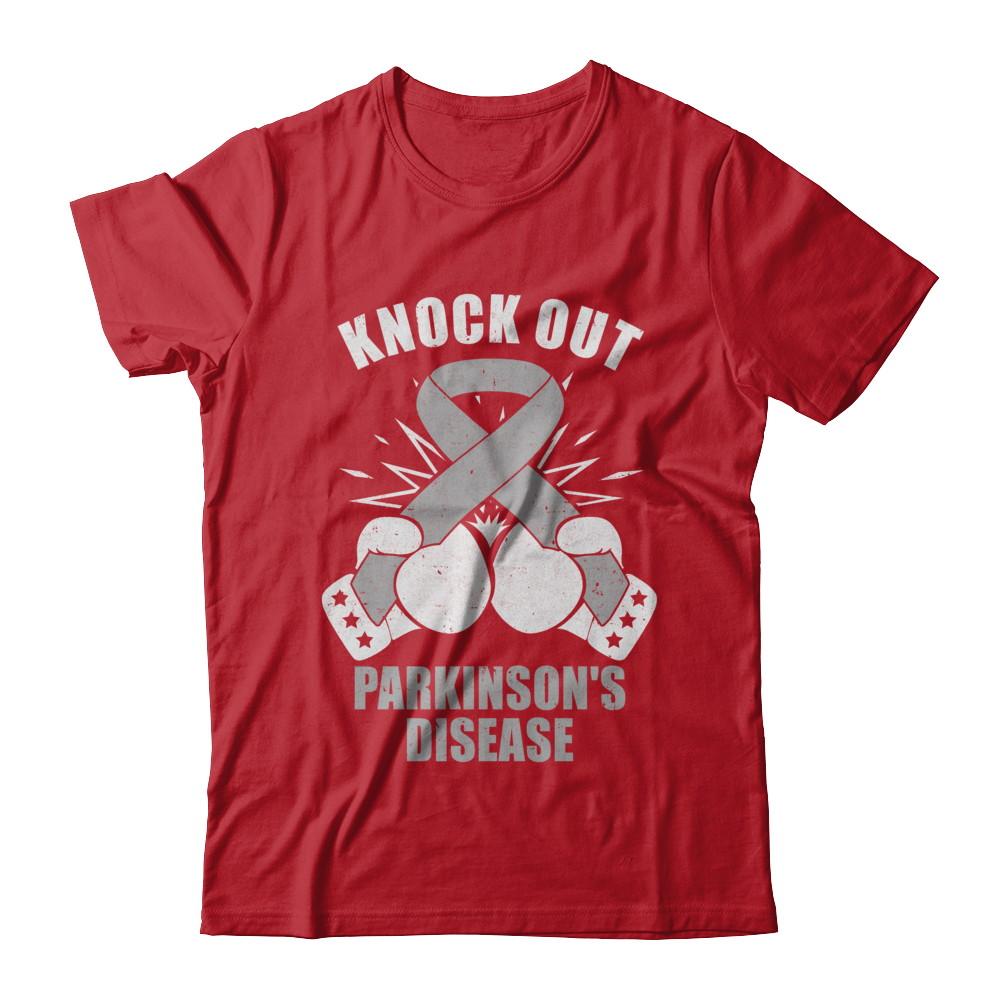 Boxing knock out Parkinson's Disease Awareness Support-T-Shirt & Hoodie-Classic T-Shirt-Red